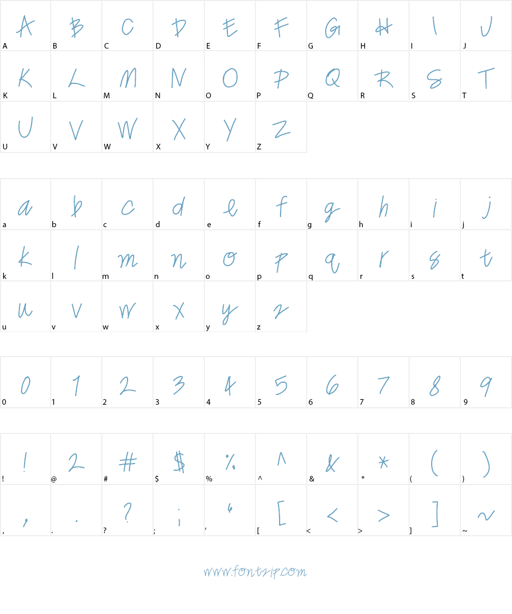 freetowrite Font Character